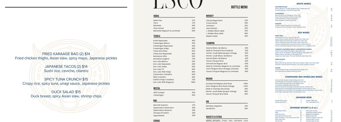 Esco Menu
