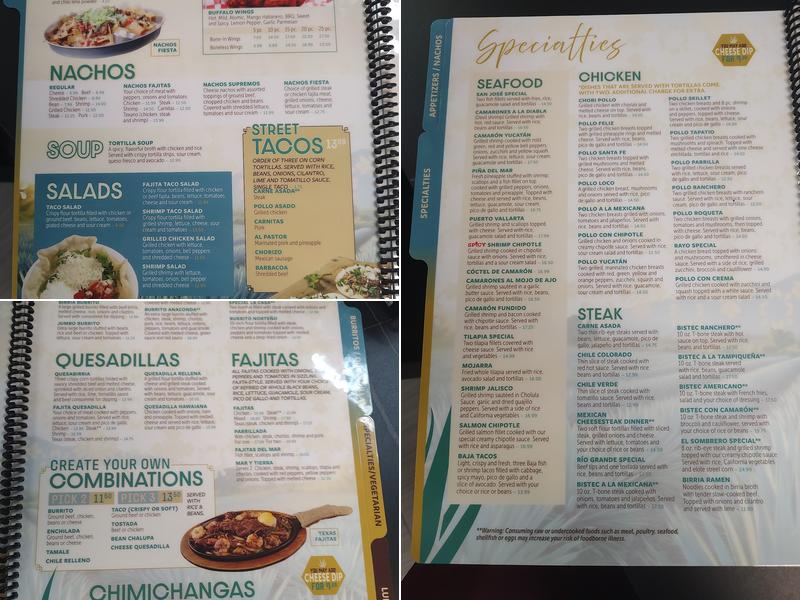 Mas Tequila Menu