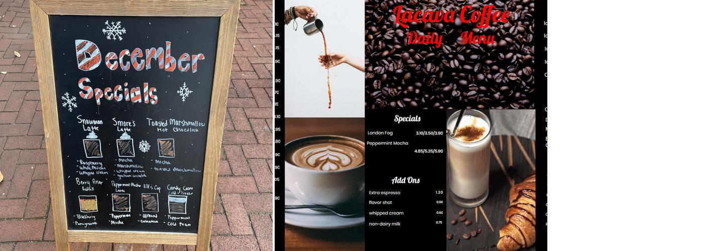 Lacava Coffee Company Menu