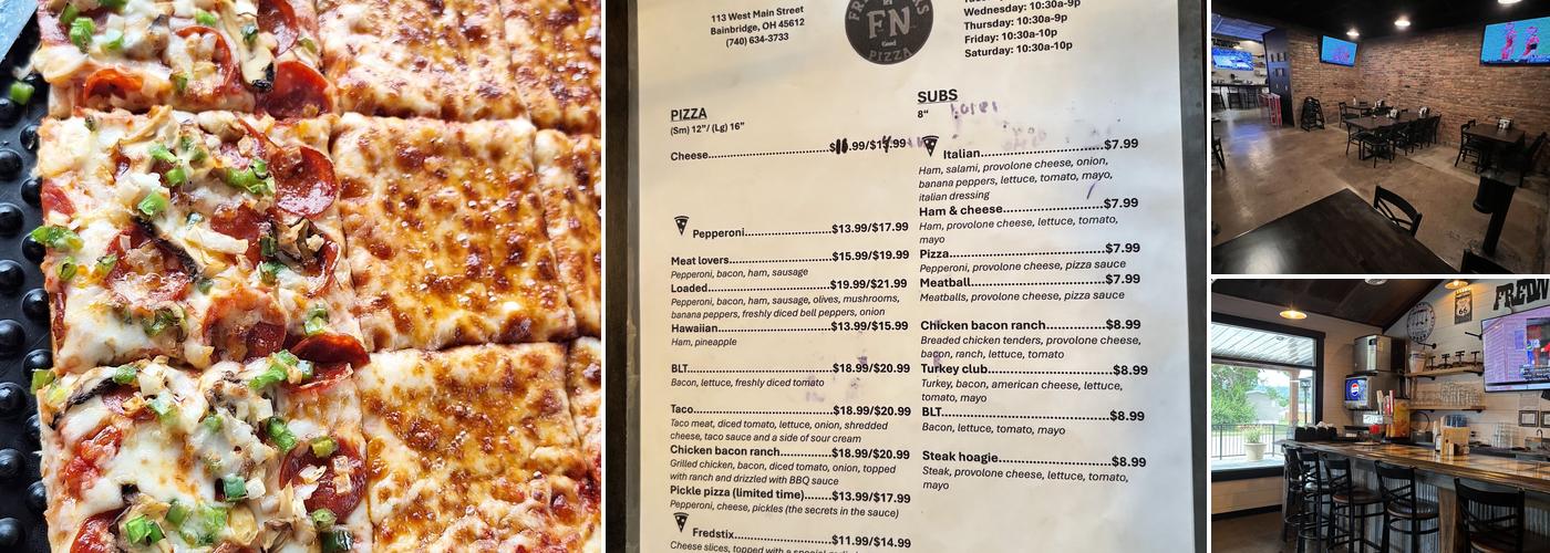 FredNecks Pizza Menu