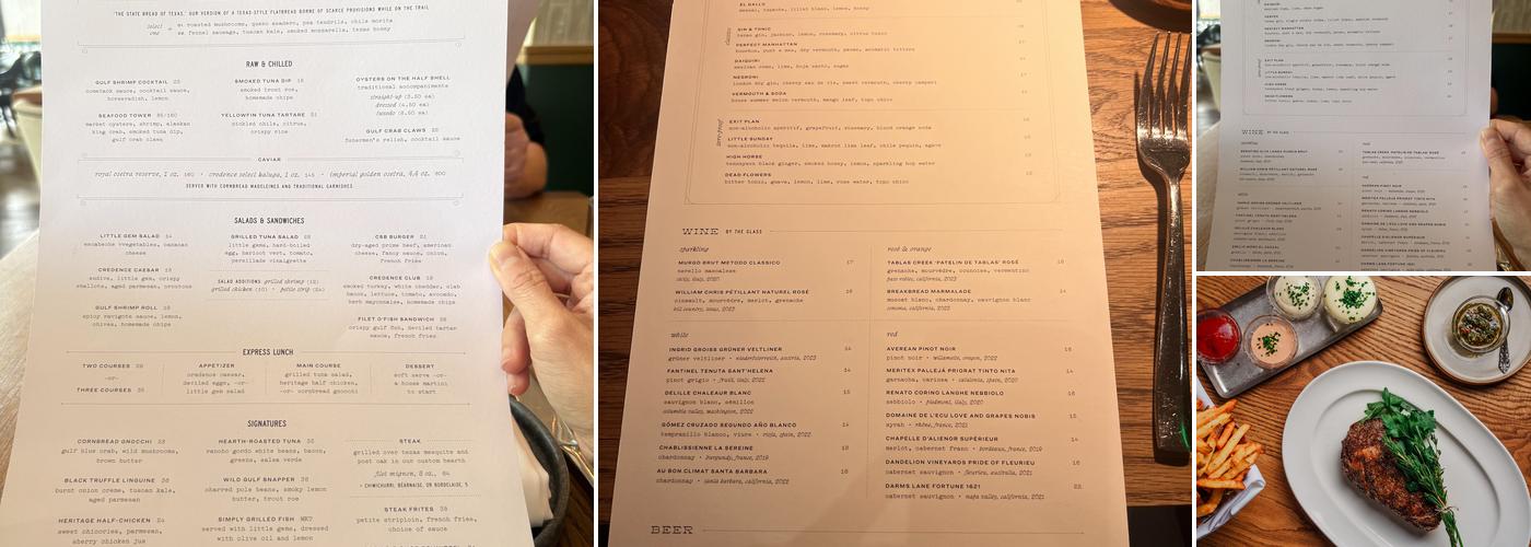 Credence Menu