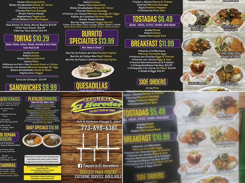 Taqueria El Heredero II Menu