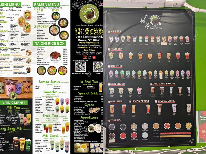 Taichi Bubble Tea, Ramen & Poke Menu