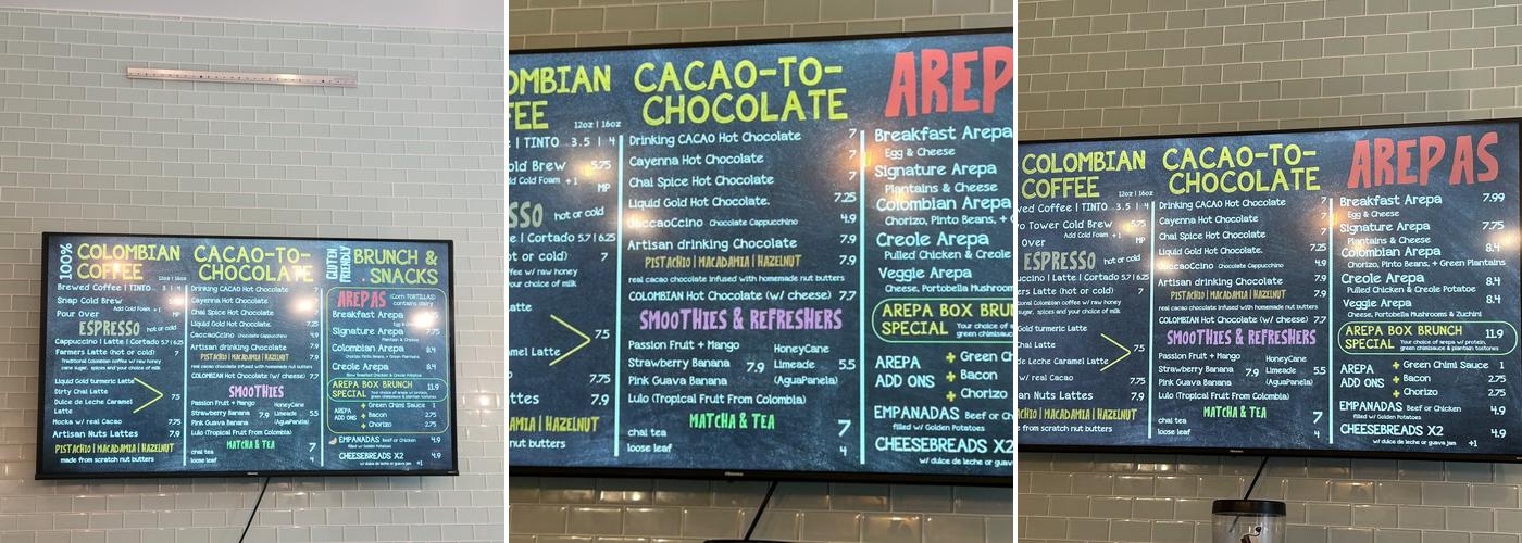 COLOMBINO Coffee Menu