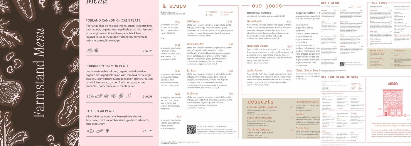 Alfalfa Menu