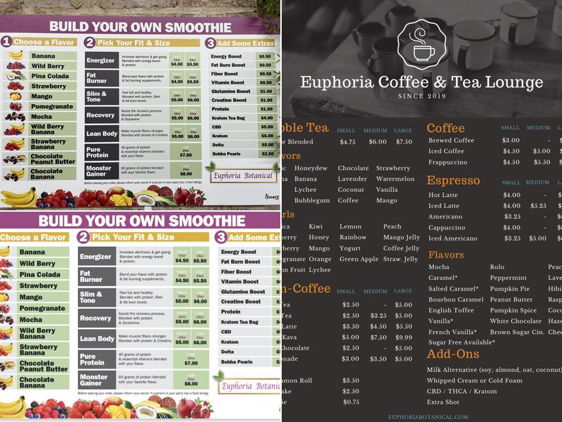 Euphoria Coffee & Tea Lounge Menu