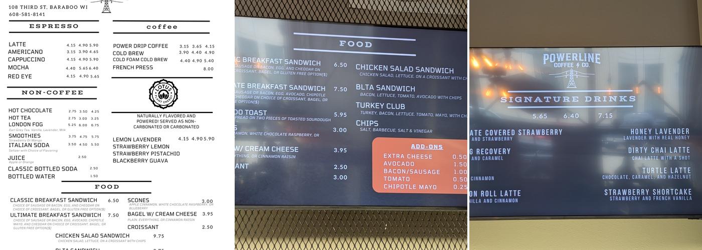 Powerline Coffee Co Menu