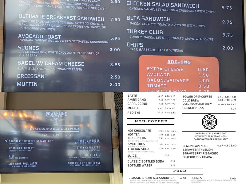 Powerline Coffee Co Menu