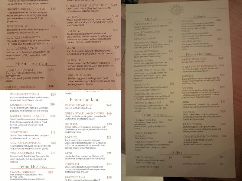 Ambrosia Garden Menu