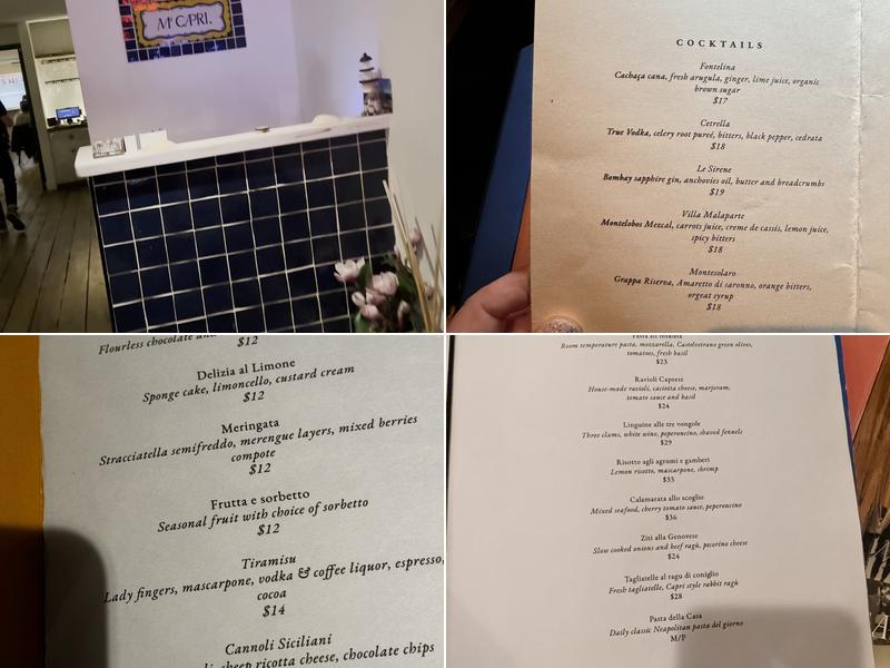 Mr. Capri Menu