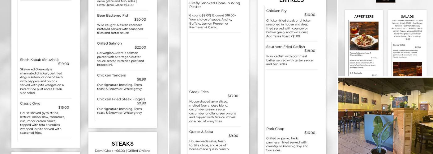 Firefly Bar & Grill Menu