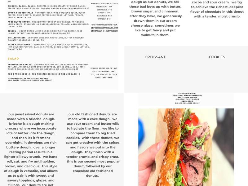 The Donut Stand Menu