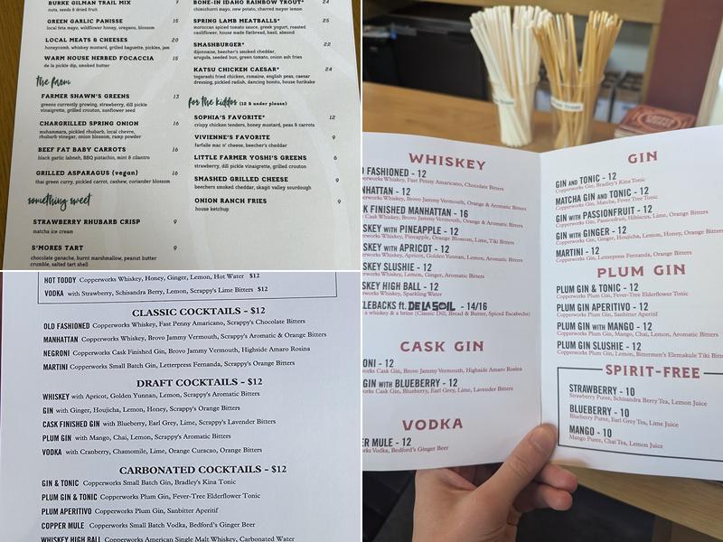Copperworks Distilling - Kenmore Menu