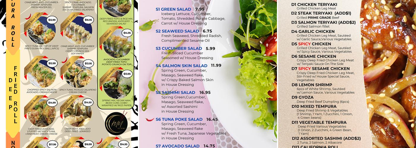 Kuu Sushi Menu