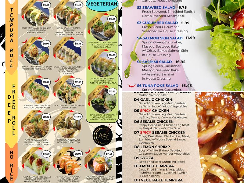 Kuu Sushi Menu