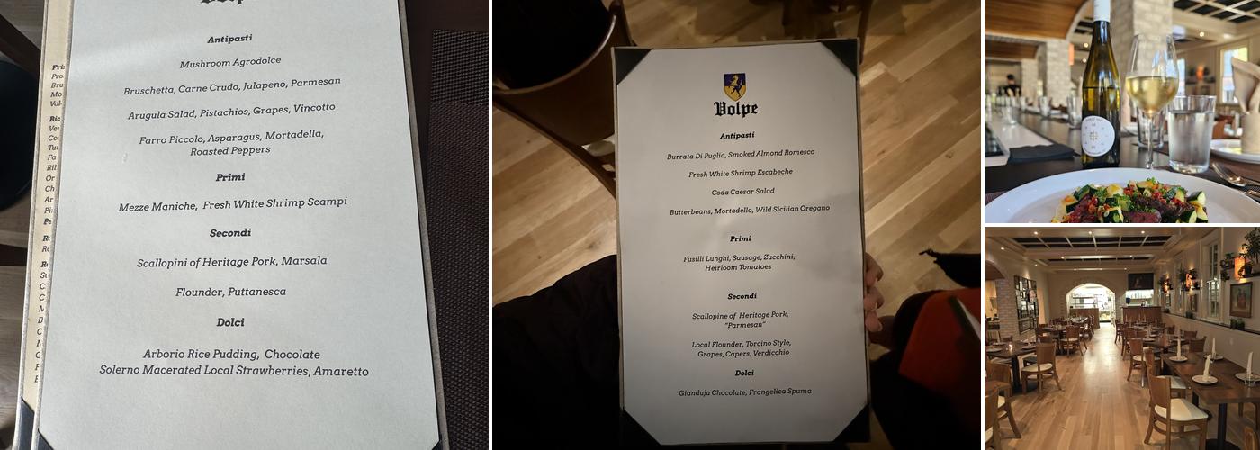 Volpe's Menu