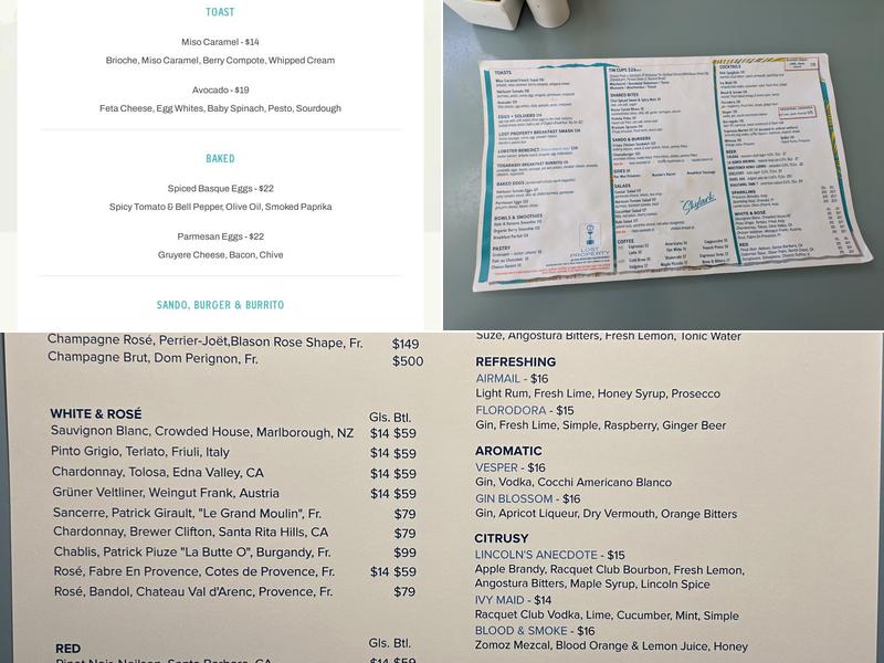Lost Property Restaurant Palm Springs Menu