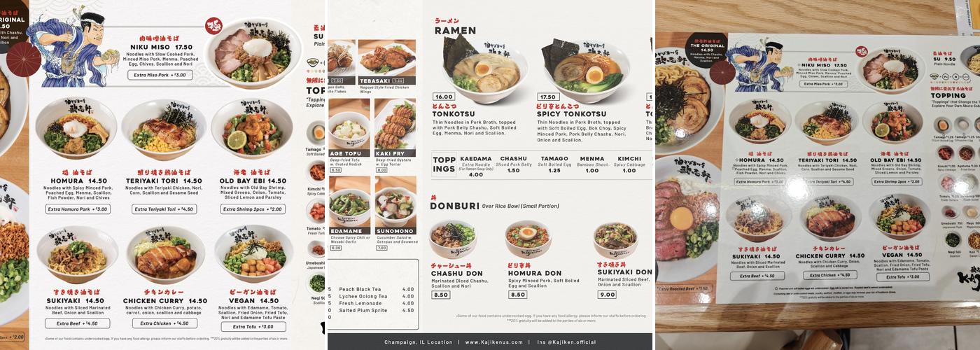 Kajiken Champaign Menu
