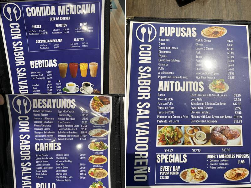Con Sabor Salvadoreno #2 Menu