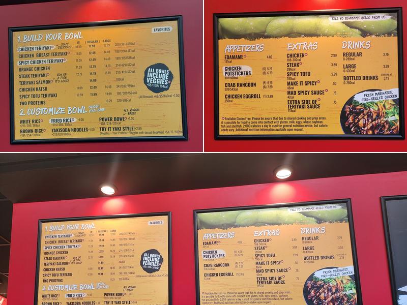 Teriyaki Madness Menu