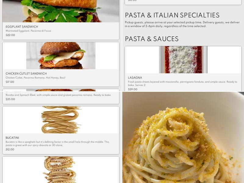 MISIPASTA Menu
