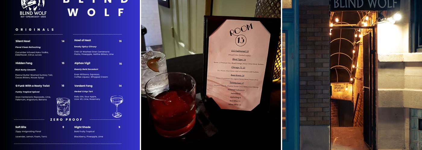 Blind Wolf Speakeasy Menu
