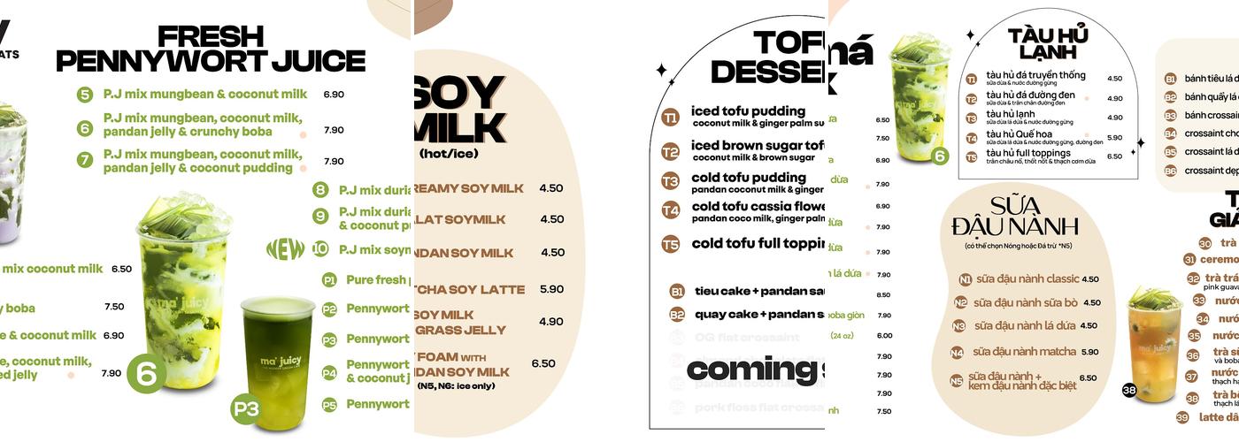 Ma Juicy Menu