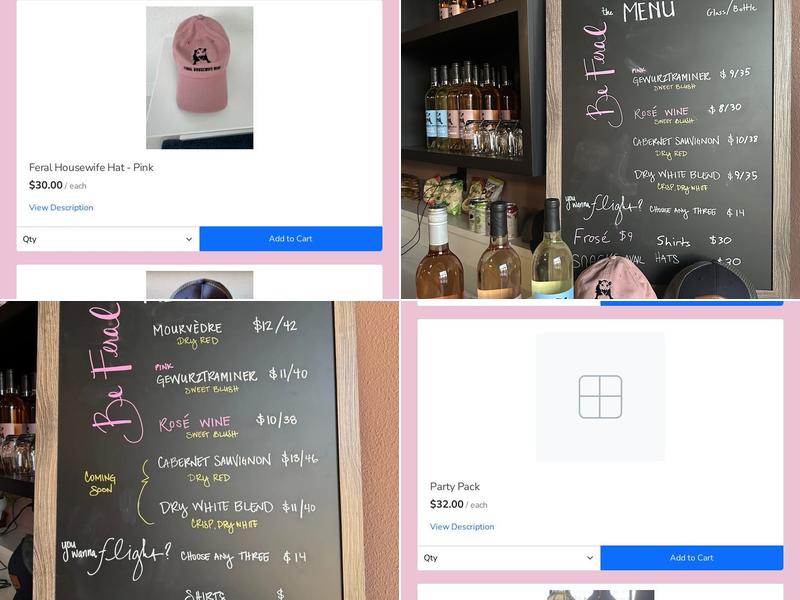 Feral Housewife Wine Menu