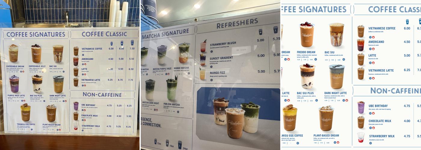 Coffeeholic House Wallingford Menu