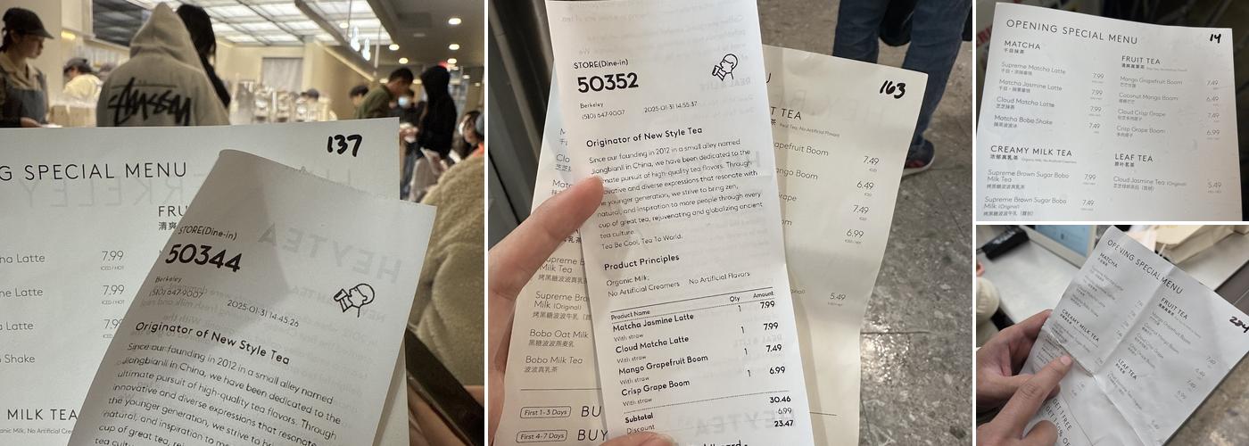 HEYTEA (Berkeley) Menu