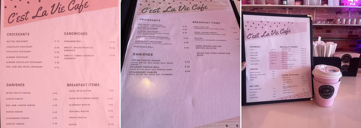 C'est La Vie Cafe Menu