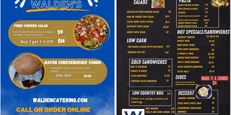 Walden's Catering LLC Menu