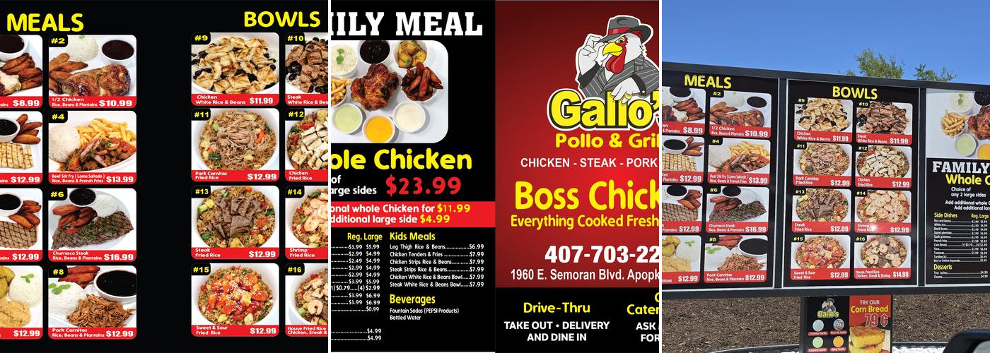 Gallos Pollo & Grill Menu