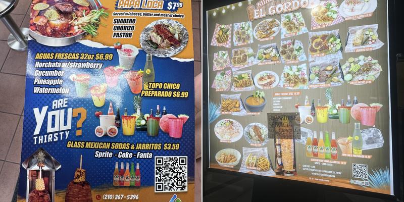 Mini Takitos El Gordo Menu