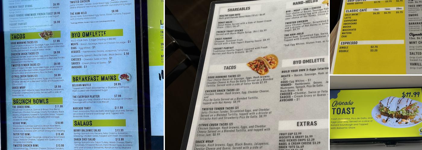 Twisted Egg Shack Menu