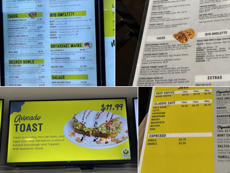 Twisted Egg Shack Menu