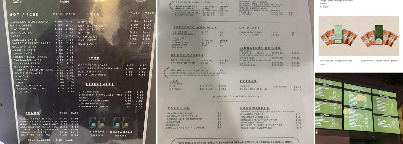 MOKAFÉ Menu