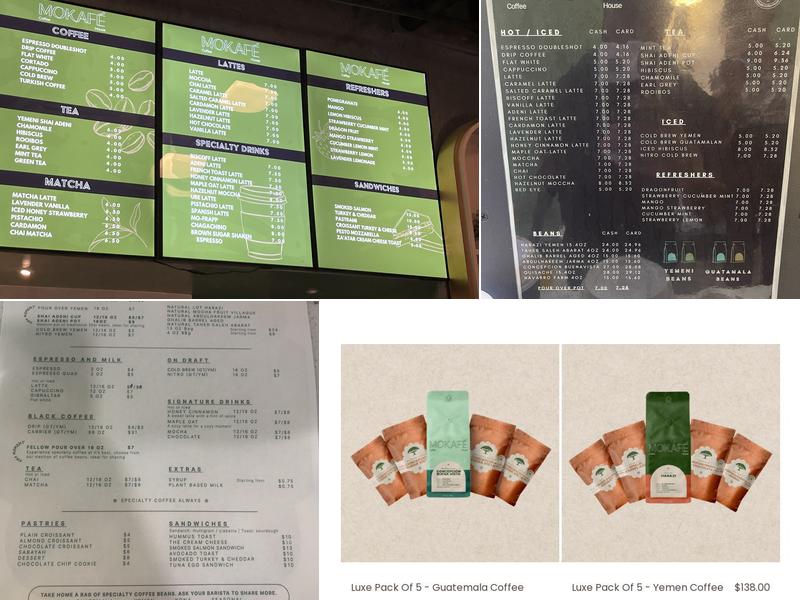 MOKAFÉ Menu