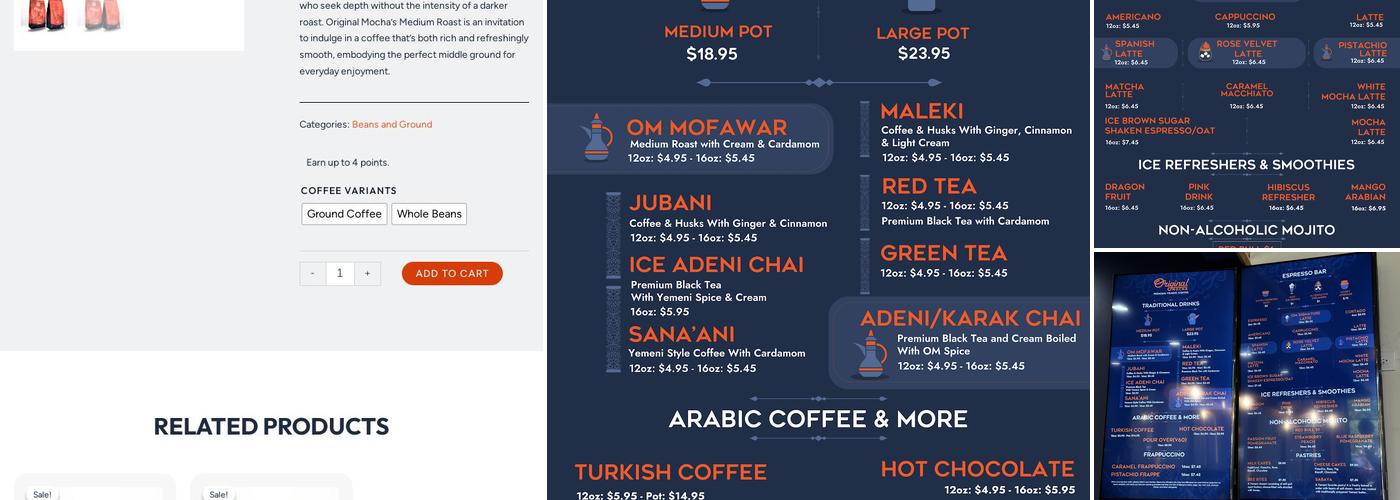 Original Mocha Coffee House Menu