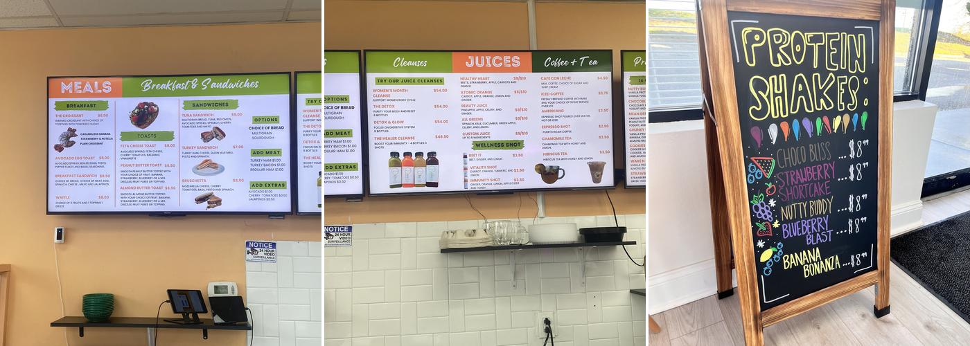 Juice Bar Cafe Menu