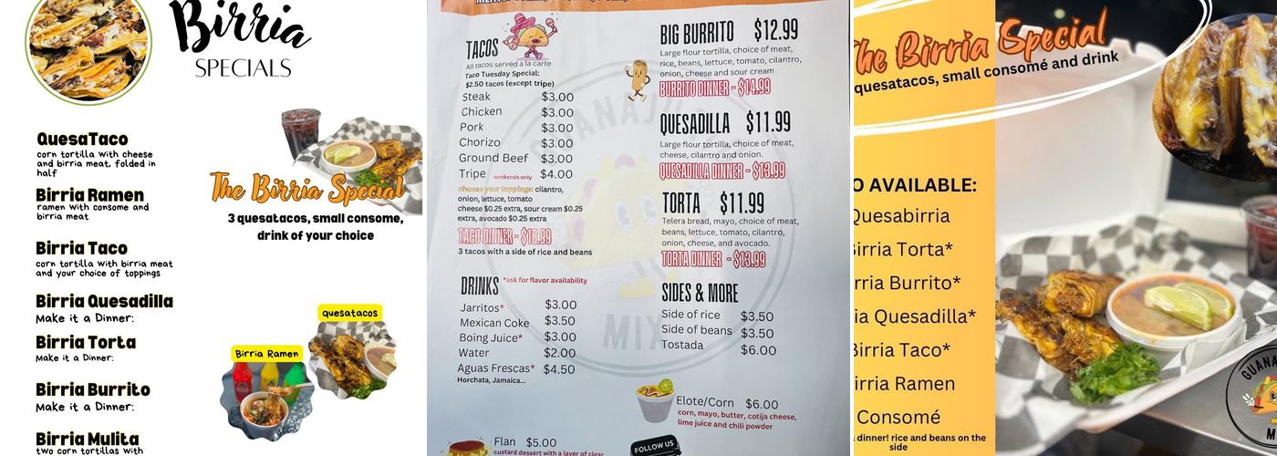 Taquería Guanajuato Mix Menu