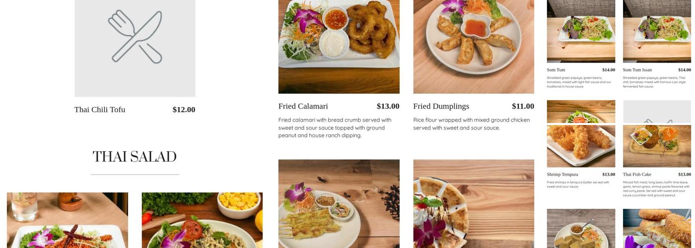 SISAKET THAI KITCHEN Menu