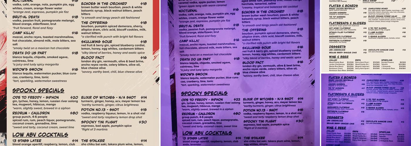The Fat Pigeon Menu