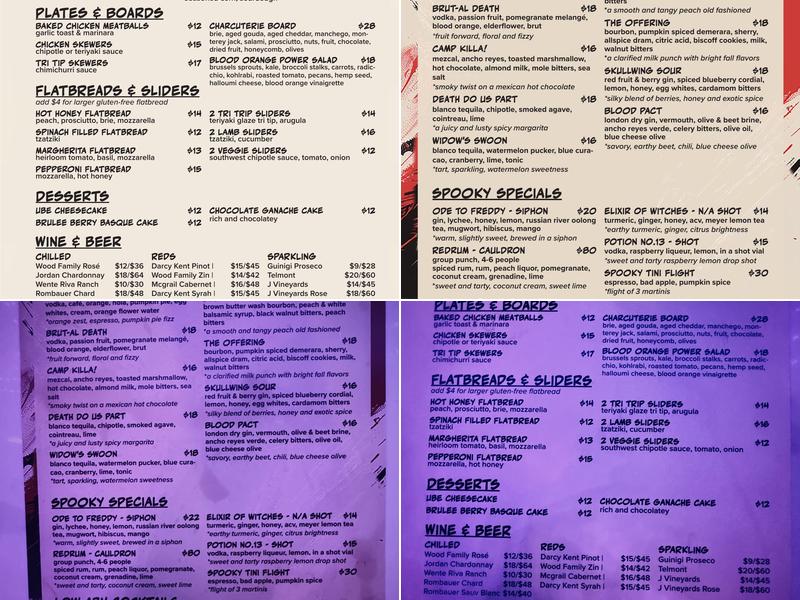 The Fat Pigeon Menu