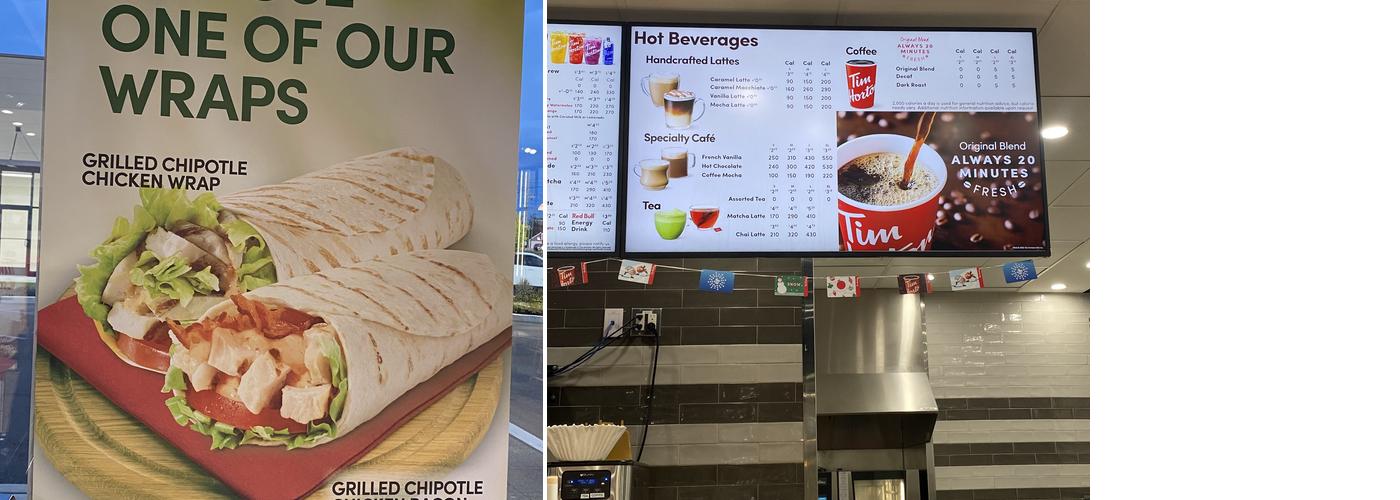 Tim Hortons Menu