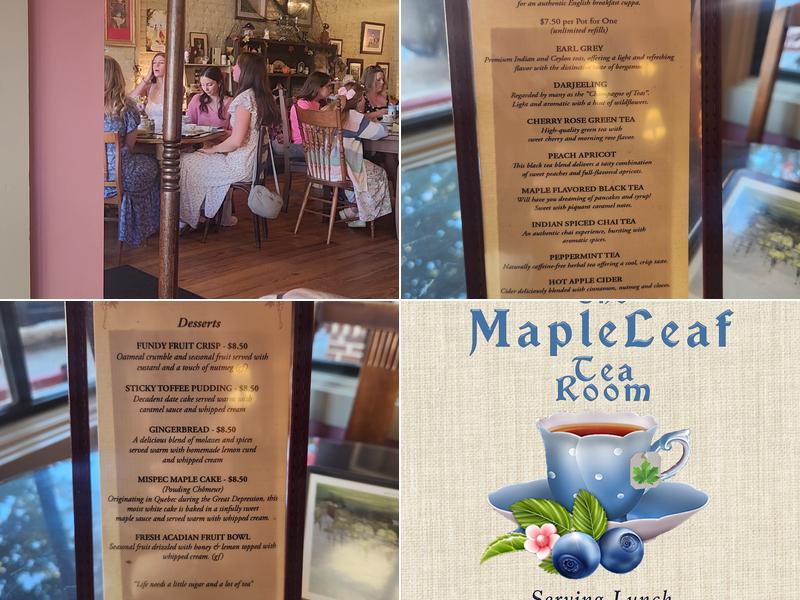 The Maple Leaf Tea Room Menu