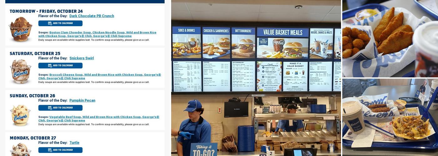 Culver’s Menu