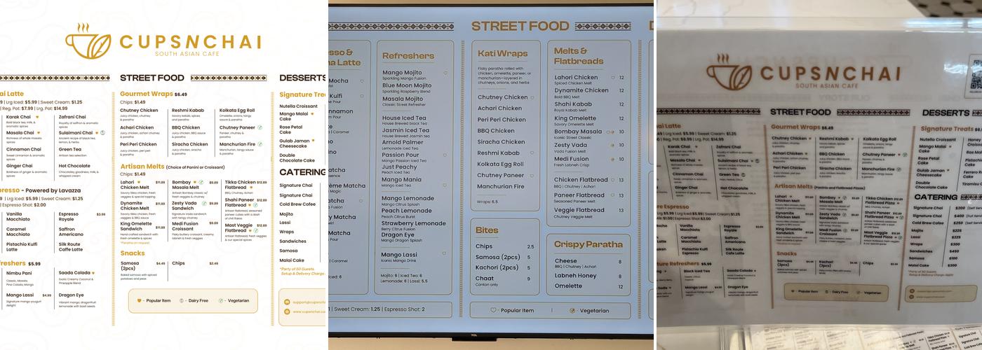 Cupsnchai Menu