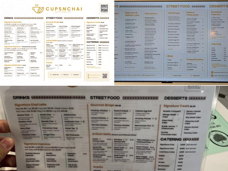 Cupsnchai Menu