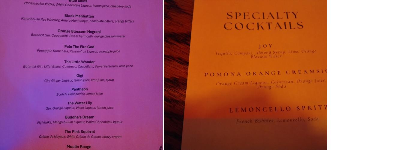 Silk Road Lounge Menu